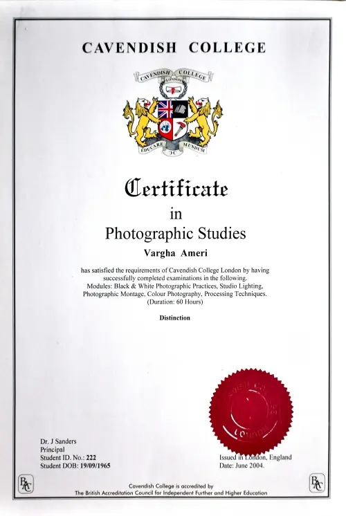 دریافت گواهینامه افتخاری از Cavendish College در لندن